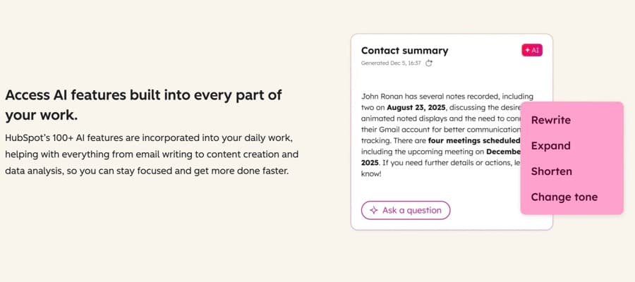 HubSpot Breeze AI Tool