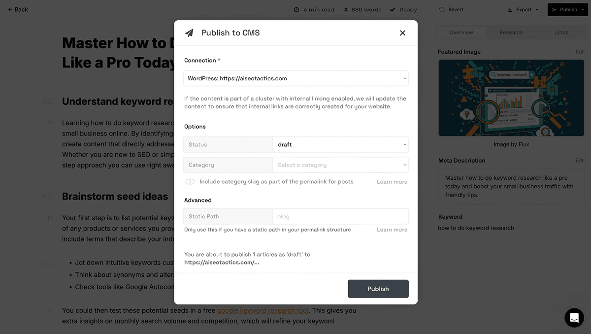 Integrations & Publishing Dashboard