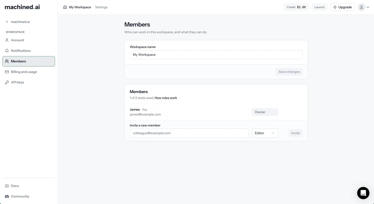 Members page