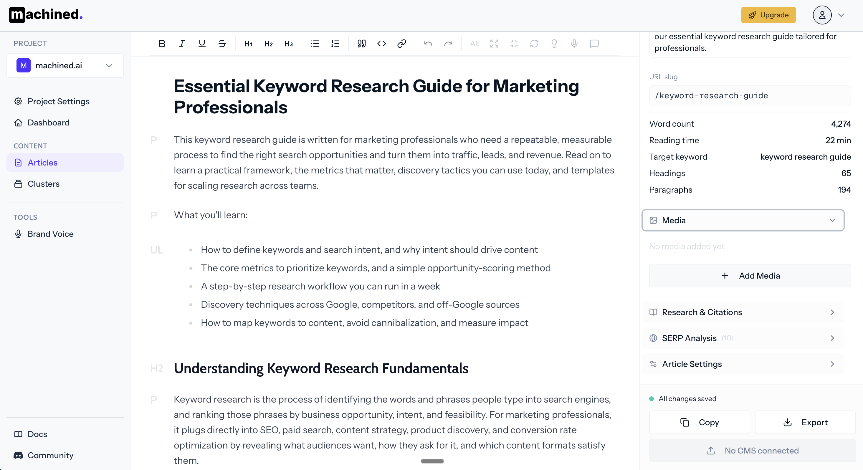 Add Media modal showing the Upload tab
