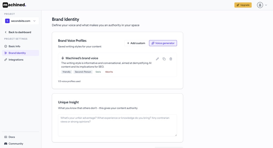 Brand Identity page